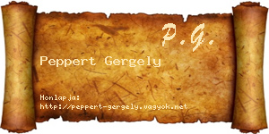 Peppert Gergely névjegykártya